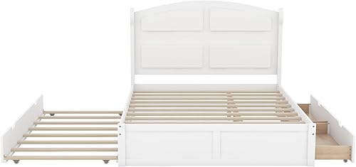 Miniatura 121 de Cama de plataforma de madera de tamaño individual con cabecera en forma de casa, soporte de listones de madera, para dormitorio de niños, niñas,