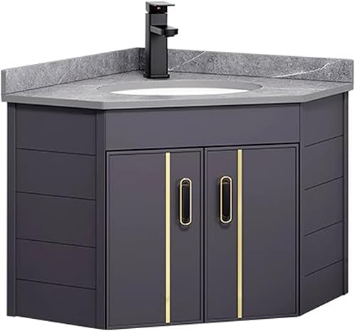 Fregadero de montaje en pared, lavabo de esquina de baño, fregadero de cerámica, combo para espacio pequeño montado en la pared, diseño de juego de