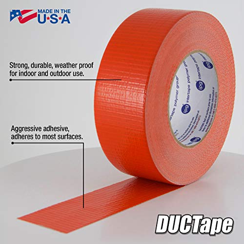 Image of IPG JobSite DUCTape, Colored Duct Tape, 1.88 inch x 60 yd, Orange (Single Roll)