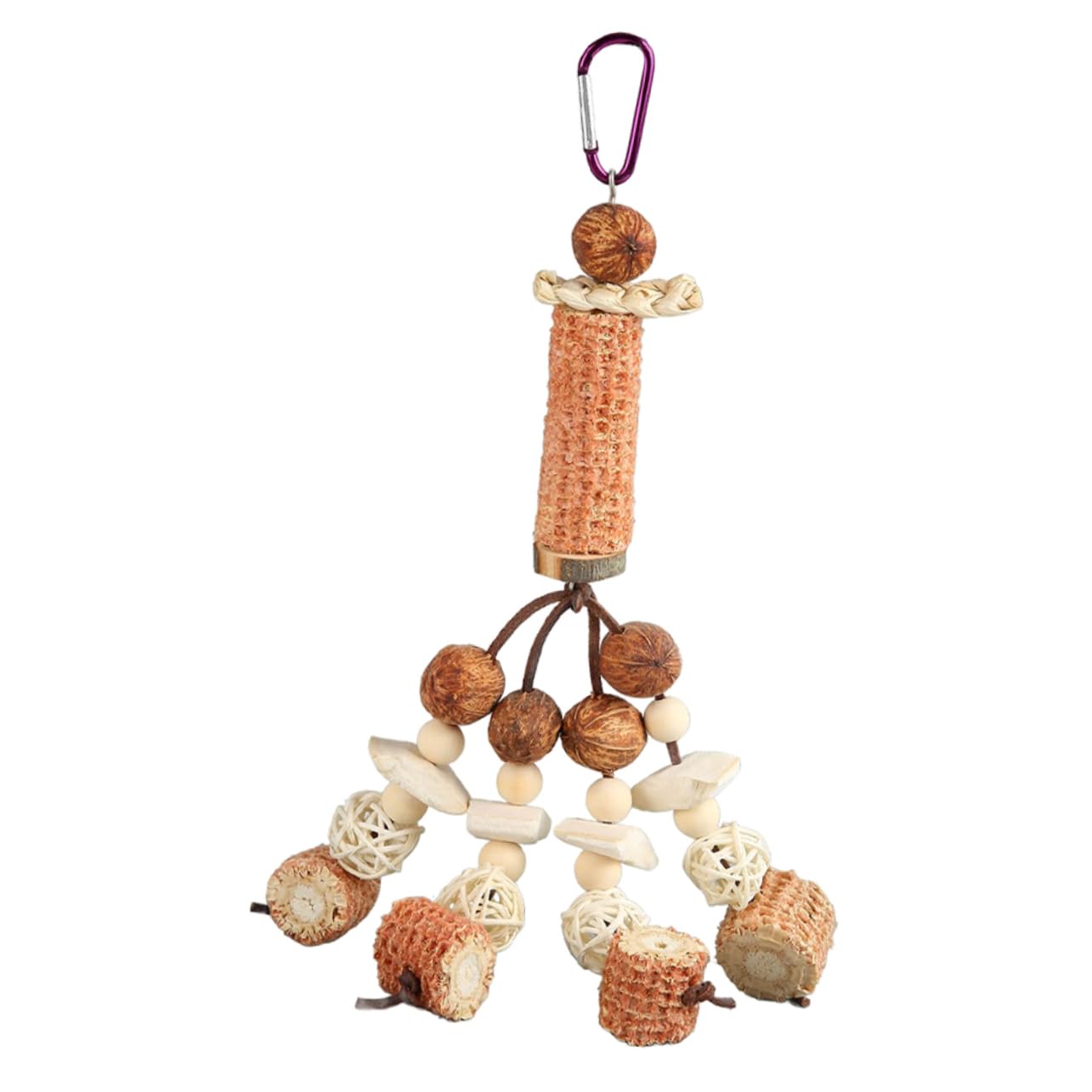 Beavorty 4pièces Jouet à Mâcher pour Perroquet De Seiche Et Vigne Accessoire De pour Oiseaux pour Perroquets Et Perruches Facile à Suspendre Et