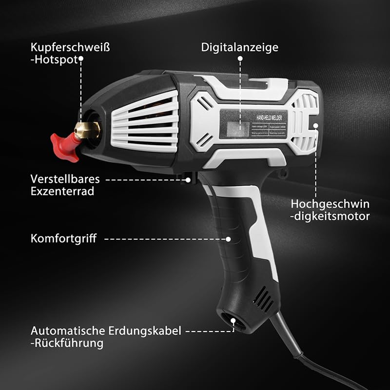 Handschweißgerät, 220V/3000W 200A Elektroden Schweißgerät mit 6 Stromstärkenverstellung, IGBT Inverter ARC Tragbare Schweißmaschine für 2,4-3,2mm Elektroden, Reparaturen Professionelle Schweißprojekte