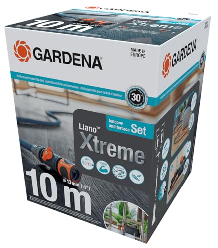 Gardena Schlauch Textilschlauch Liano Xtreme 1/2', 10 Meter Set + Indoor-Adapter