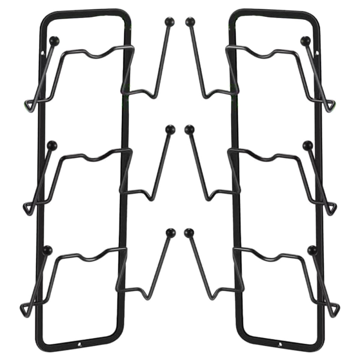 FRCOLOR Organisateur Délicat pour Couvercles de Casseroles en Acier Carbone Noir, Support Mural en U 2 Pièces, Gain de Place et Protection des Surfaces, Rangement Pratique la Cuisine