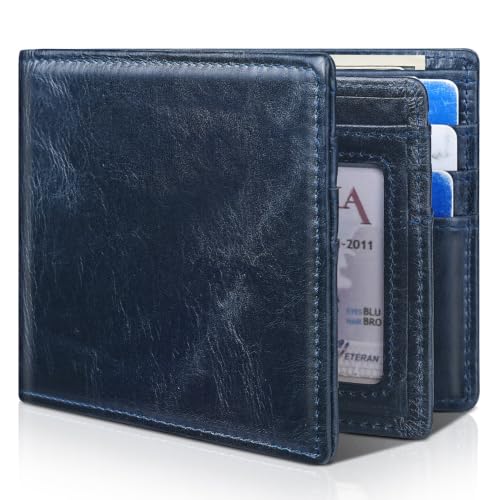 Image of Artpaxy Mens Wallet Bifold Genuine Leather RFID Blocking Wallet for Men with 1 ID Window 13 Card Holders 2 cash pockets 1 Gift Box