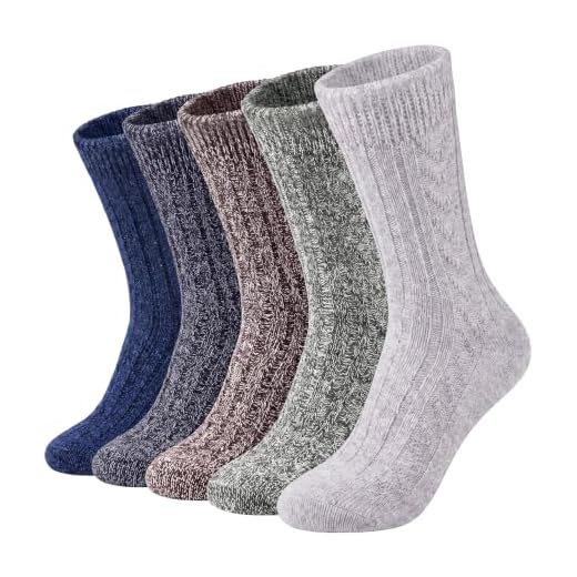 Loritta Wool Socks for Women, Winter Warm Stocking Stuffers Gifts for Women Cabin Crew Hiking Boot Socks,A-solid Color 02