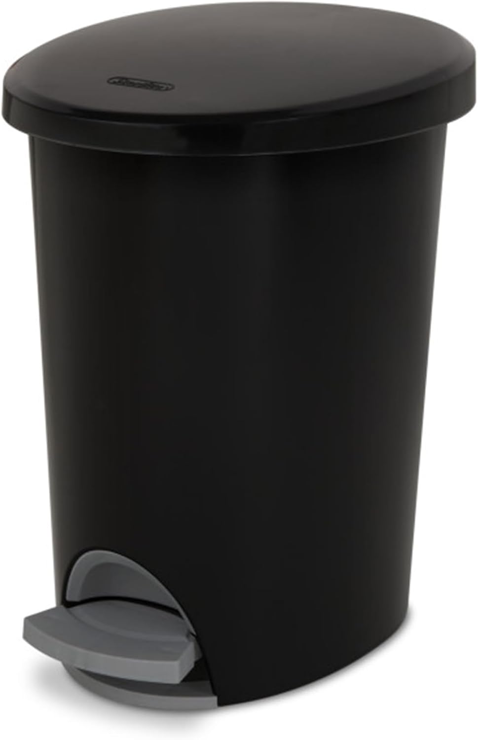 Sterilite 2.6 Gallon Ultra StepOn Wastebasket w/ Lid, Small Plastic Trash Can for the Bathroom, Bedroom, or Dorm, Pedal and Liner, Black, 2-Pack