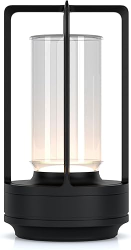 Lámpara de mesa LED portátil inalámbrica, lámpara de escritorio recargable con sensor táctil (2600 mAh), regulable de tres niveles adecuada para