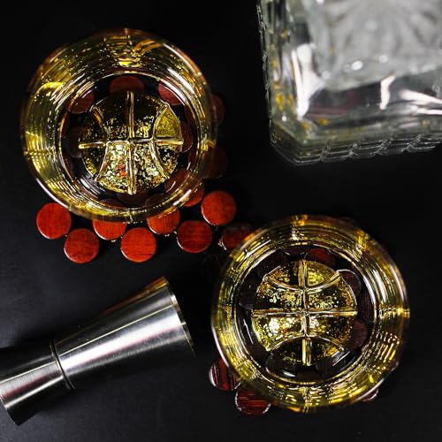 Image of Melbify Gold Basketball Whiskey Glass Gift Set | 4 pcs Set | 300 ml | Ultra-Premium | Gold-Bottomed | Imported | Luxurious | Ideal for Wedding Gifts, Anniversary, VIP and Corporate Gifts