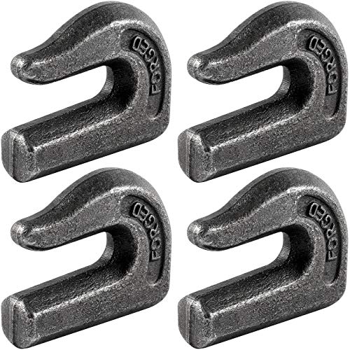 Keileoho 4 Pack Grab Hooks, 3/8 Inch G70 Weld On Clevis Chain Hook, Heavy Duty Tow Hook For Welding On Tractor Bucket, Truck, Recreational Vehicle, Utility Vehicle, Trailer, Rigging，Wll 6600 Lbs #TOP8