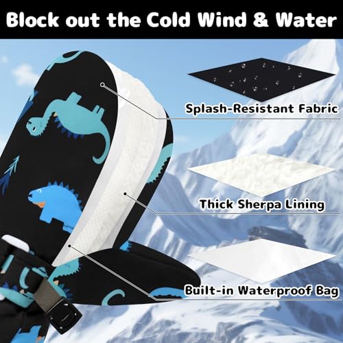Olreco Toddler Mittens Waterproof Toddler Snow Gloves Baby Mittens Winter Infant Mittens Boys Girls Ski Gloves Kids Mittens4
