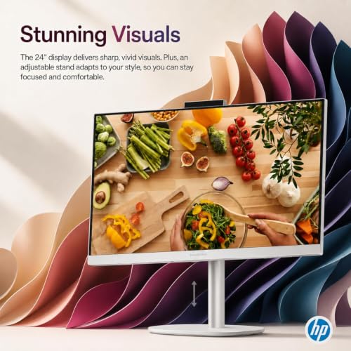 Image of HP OmniStudio 24 inch Full HD All-in-OneDesktop Computer, 16GB DDR5 RAM, Intel Quad-Cores, 512GB Exernal and 128GB UFS Storage, WiFi6, Keyboard & Mouse, Windows 11
