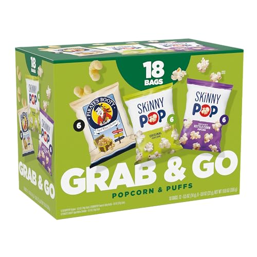 SkinnyPop Popcorn & Puffs Variety Variety Pack, SkinnyPop Origina...