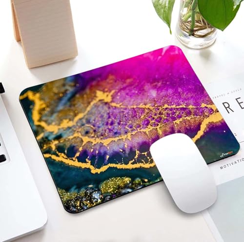 Image of Mouse Pad Elegant Marble Textured, Premium-Textured Custom Mouse Mat Design, Washable Mousepad Non-Slip Rubber Base Computer Mouse Pads for Wireless Mouse