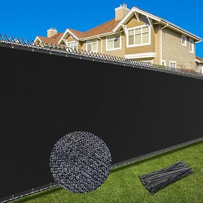 Patiobay 4X25FT Privacy Screen Fence, Heavy Duty Fencing Shade Cover, 170GSM 90% Blockage Mesh Shade Net for Wall Garden Yard Backyard (4 ft X 25 ft, Black)