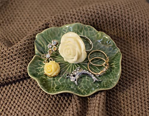 Cendrier céramique feuille de lotus vide-poches bijoux argile - 5