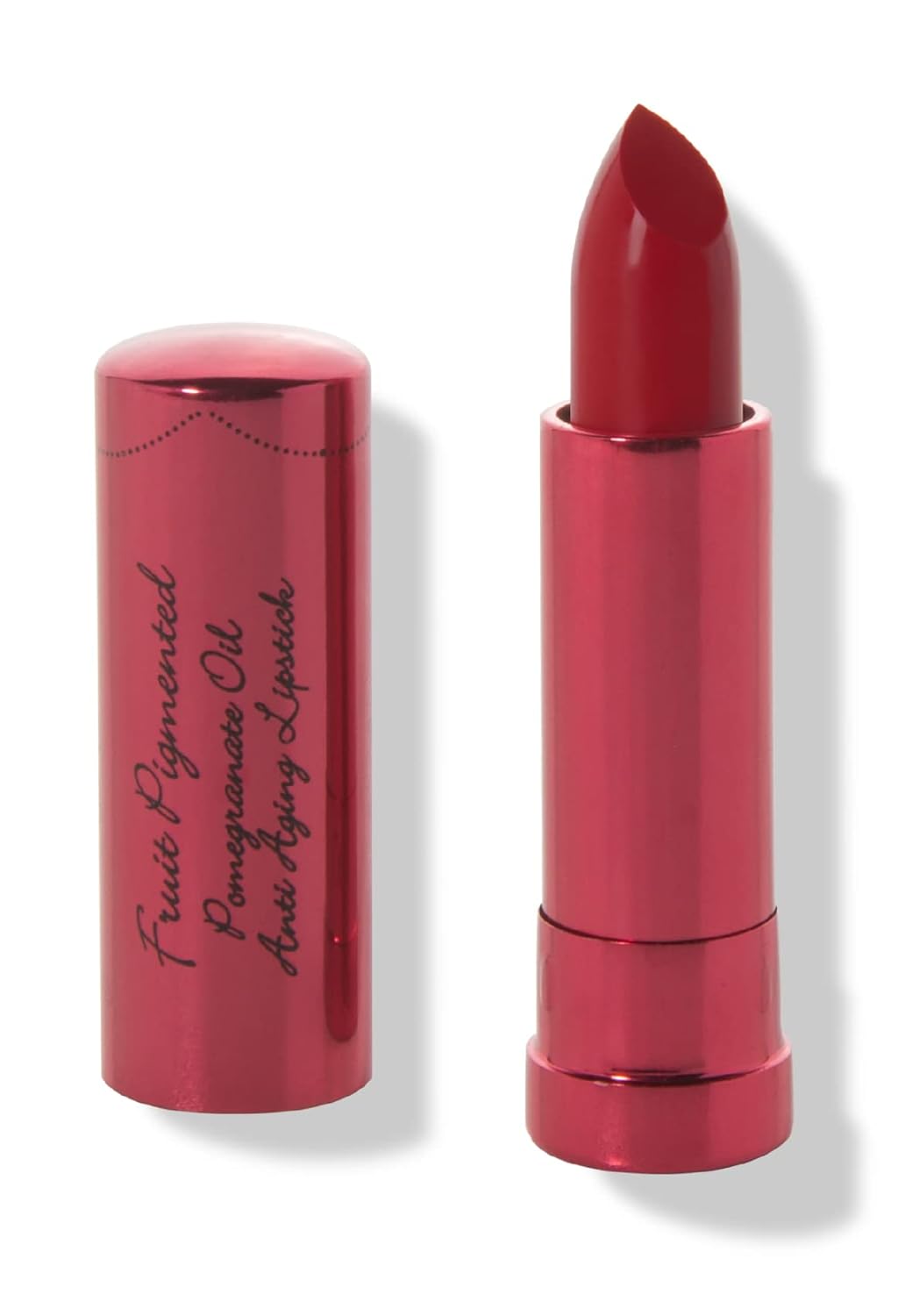 100% PURE Pomegranate Oil Anti-Aging Lipstick Long Lasting, Vibrant Makeup – Moisturizing Cocoa Butter Satin Finish – Vegan Fruit Pigmented Poppy Color (Bright Blood Red) – 0.15 oz