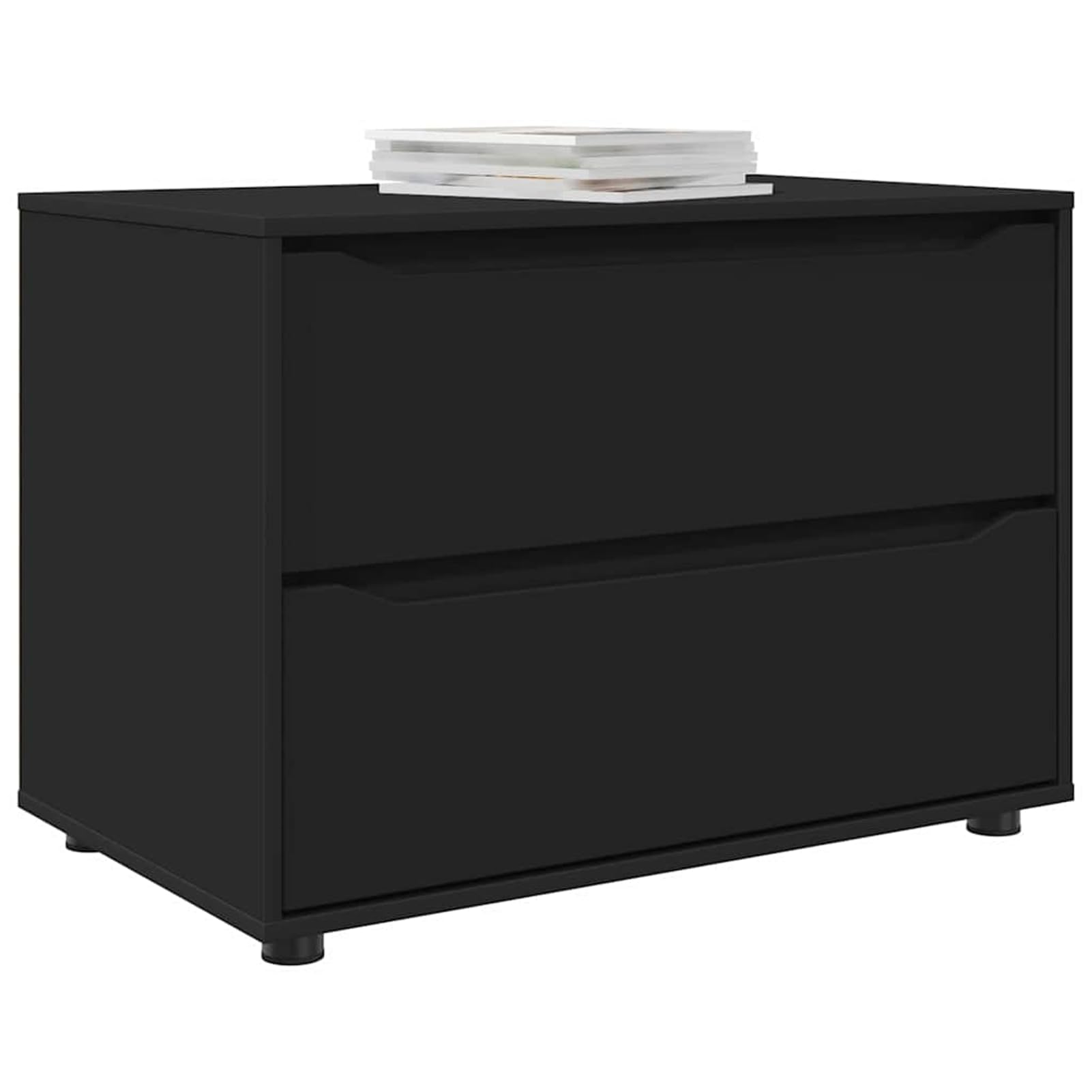 Gecheer Mobile da Soggiorno e Camera da Letto, con Cassetti Funzionali, Altezza Regolabile, 80 x 48 x 57 cm, in Legno Multistrato Nero, per Casa Moderna