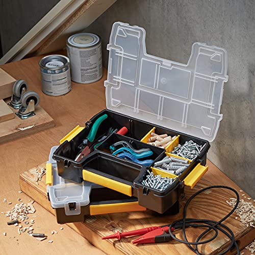Stanley Sortmaster Doppelorganizer Werkzeugbox leer STST1-71197 / Stapelbarer Werkzeugkasten mit entnehmbare Einsätzen & kombinierbar mit bis zu zwei weiteren Organizern