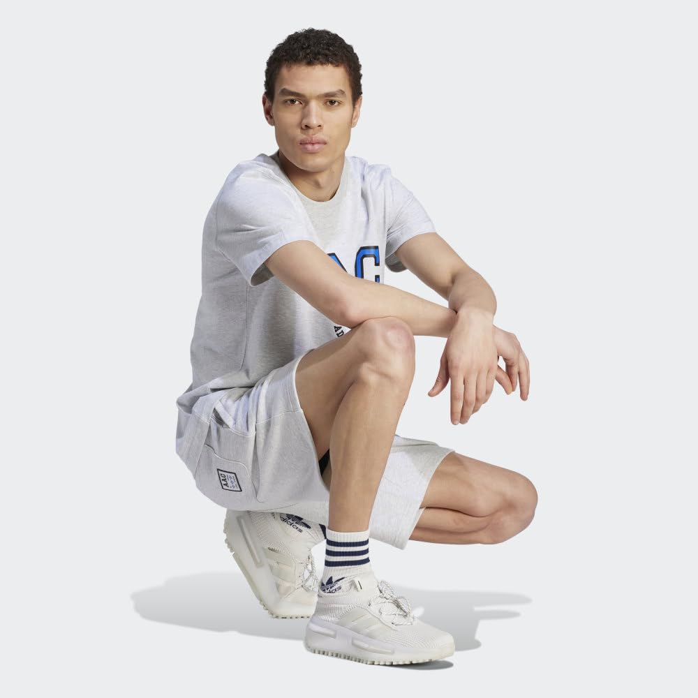 adidas Originals Men's Standard RIFTA Metro Short, Light Grey Heather, Large