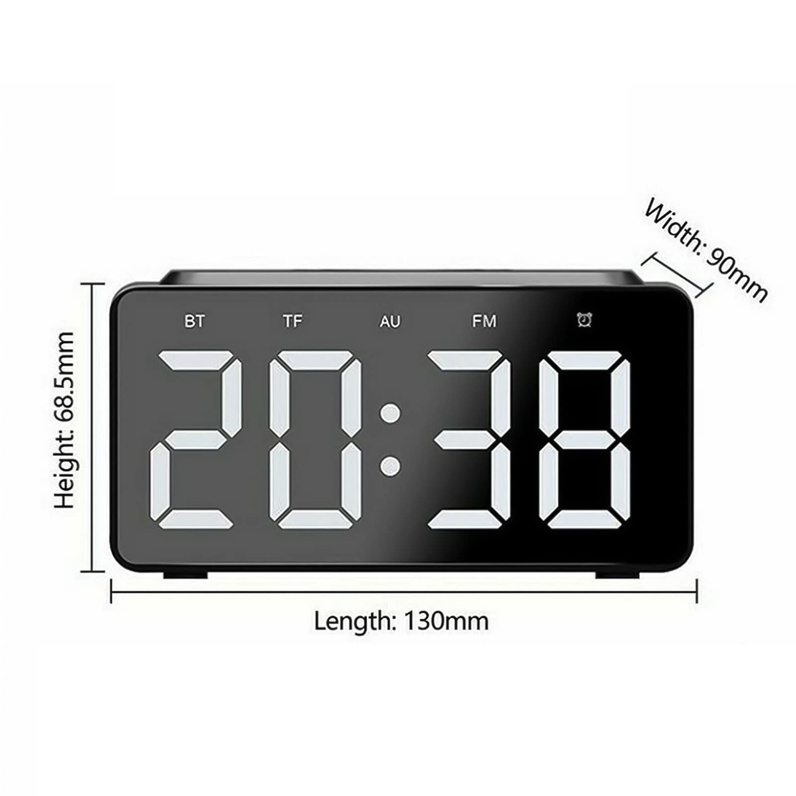 Sveglia con Caricatore Wireless, Altoparlante Multifunzione 4 in 1 LED Orologio da Tavolo Digitale Radio FM Funzione Snooze