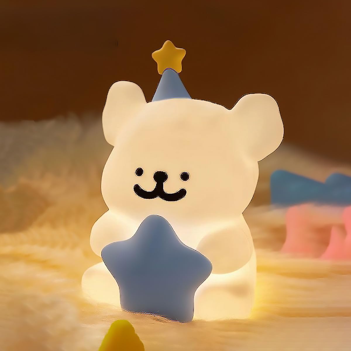 HTGWCG Children's Night Light Baby Night Light, USB Rechargeable LED Touch Lamp, Silicone Baby Night Light with Room Decoration