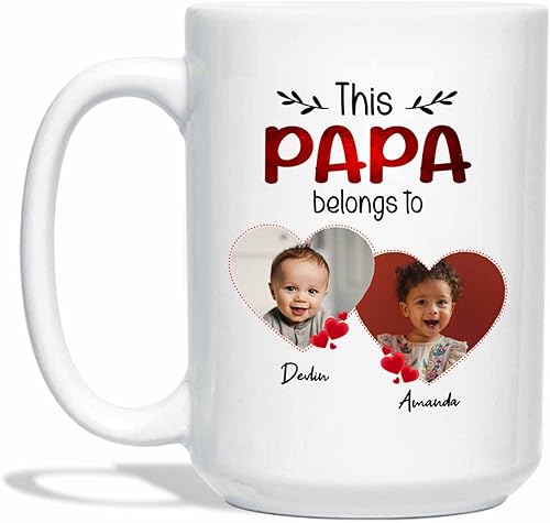 Taza de regalo para abuelo, taza de café blanca con foto personalizada para nietos, regalo para el día del padre, papá, abuelo, abuelo, taza de café