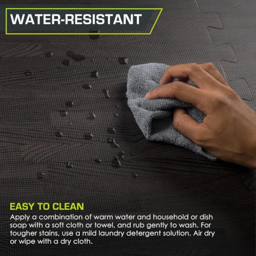 Image of ProsourceFit Wood Grain Puzzle Mat 1 /2-inch, 12 EVA Foam Interlocking Floor Tiles (48 SQ FT) for Secure Indoor Gym Flooring, Office Spaces, Living Rooms, and Play Areas, Carbon Black