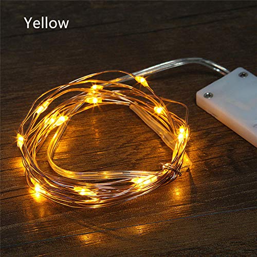 Preisvergleich Produktbild Batteriebetriebene Lichterketten aus Kupferdraht für die Weihnachtshochzeitsgirlande Home Party Decoration @ Yellow