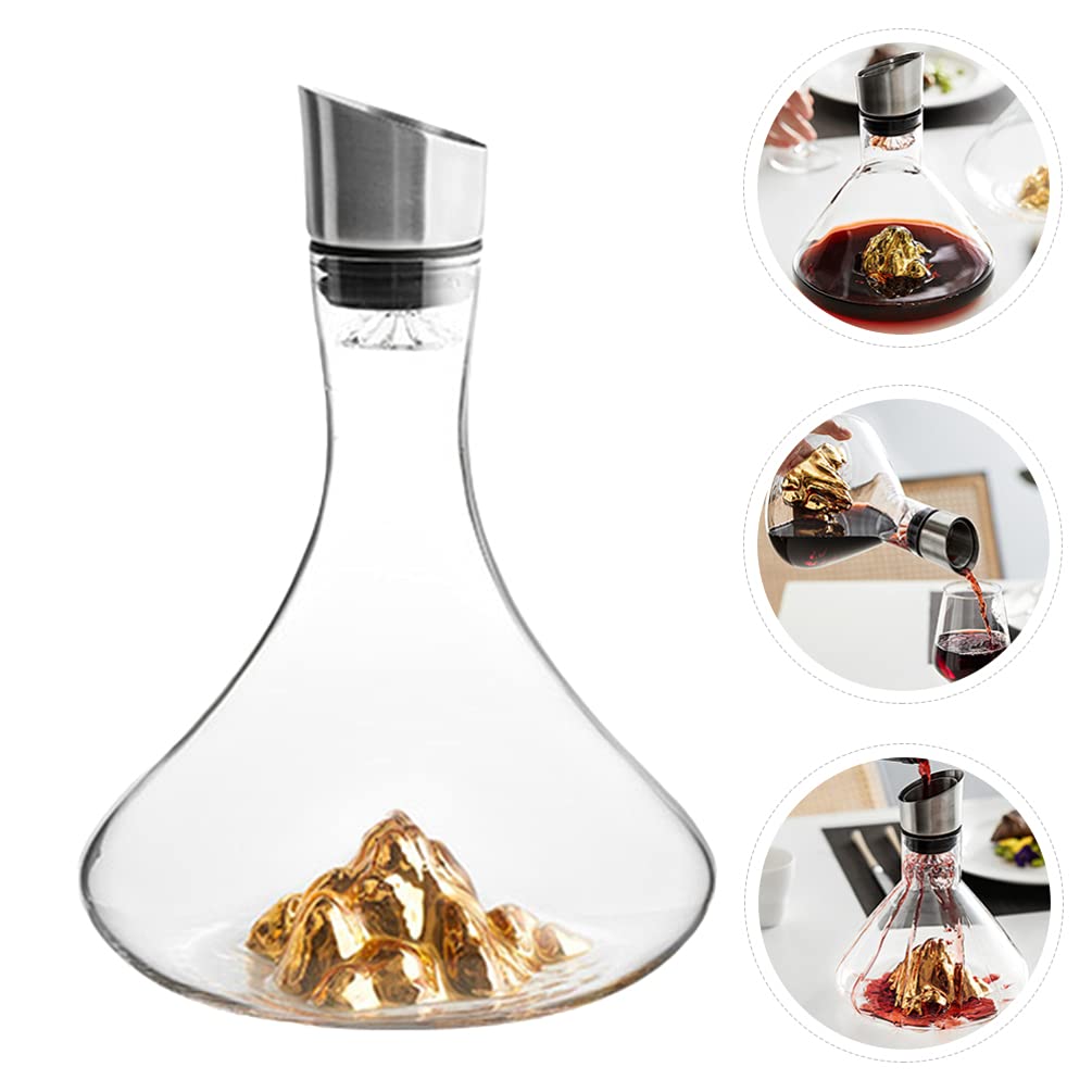 Kreativer Weindekanter 1800ml Kristall Gold für Schnelle Belüftung