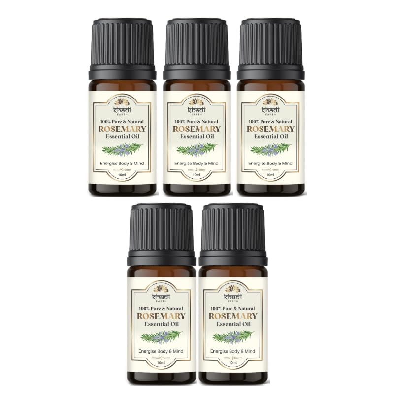 Image of Rosemary Essential Oil for Hair Growth | Essential Oil for Blemish-free & Clear Skin | Natural Hair Nourishing & Soothing Essential Oil - Pack of 5 - (5x10ml)