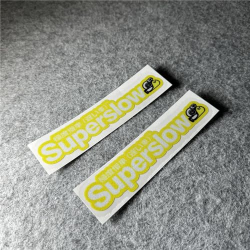 Image of Car Styling Sticker for Japanese Superslow Snail Creative Words Auto Oil Tank Window Body Vinyl Computer Case Motocross Decals (L 13x3cm Yellow 2PCS)