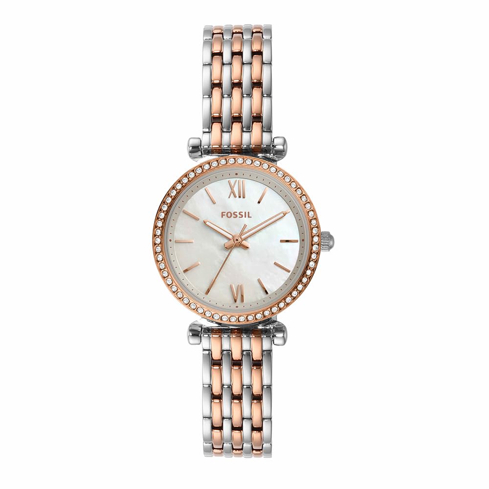 Women's Carlie Mini Three Hand, Silver-Tone Stainless Steel Watch, ES4649
