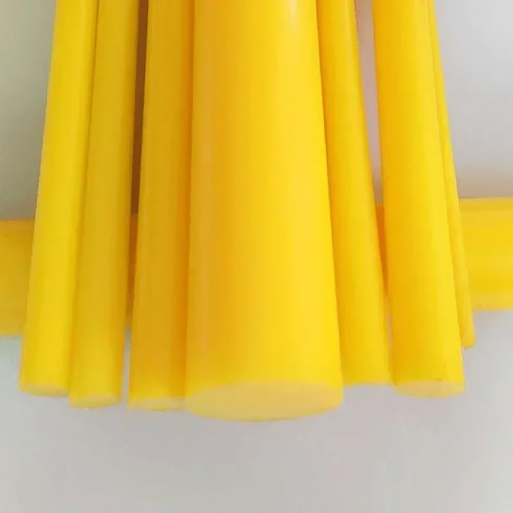 Polyurethan-Rundstab, 1 Stück PU-Stab, Polyurethan-Rundstab, Durchmesser 16–80 mm, Länge 50 cm, Härte 90 A, gelber massiver elastischer Gummistab(Diameter 55mm)