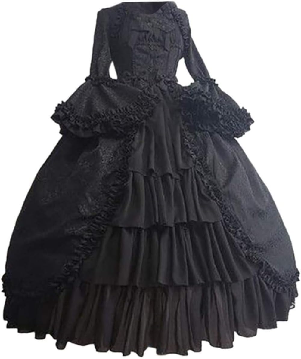 Moda para Mujer Vestido Medieval renacentista Cuello Cuadrado Cintura Empalme Bowknot Mardi Gras Disfraz de Fiesta de Halloween