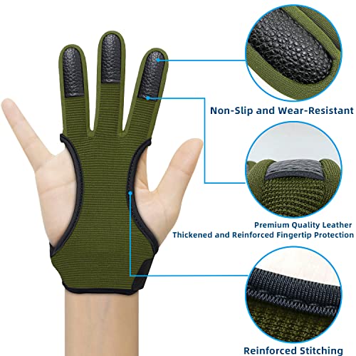 Image of Seektop Archery Gloves Shooting Hunting Leather Three Finger Protector