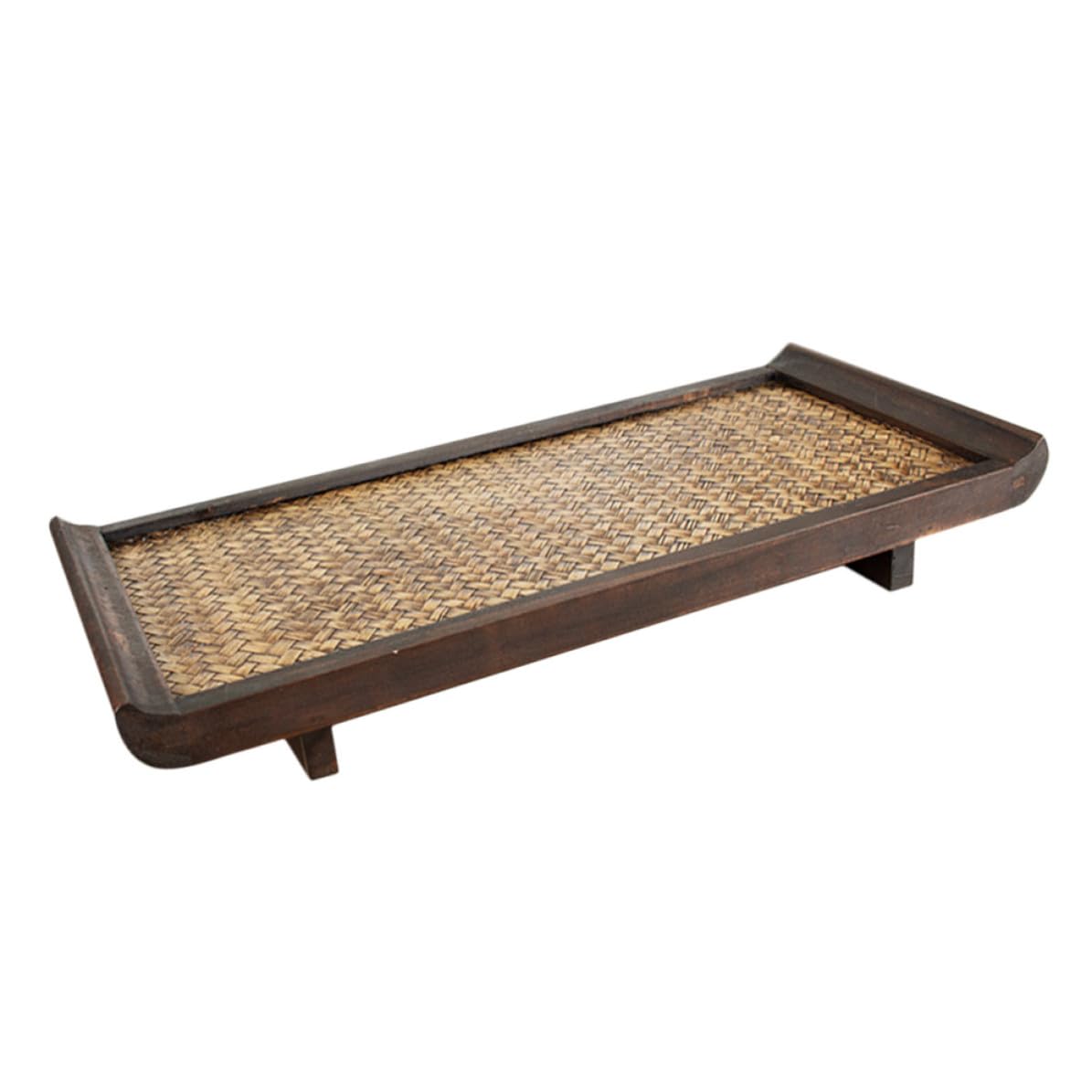 GALPADA Vassoio in Legno e bambù Intrecciato, Design Semplice e Unico, capacità Moderata, Salvaspazio e Facile da Conservare, per Ristoranti e Bar