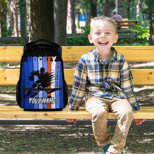 UNIKITTY Boys Bookbag - Personalized School Backpack - Hockey Backpack - Ice Hockey Back Pack for Adults Men - 17 Inch Custom Kids Sport Theme Schoolbag2