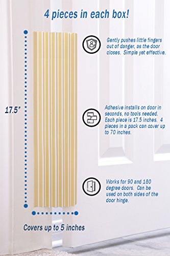 Little Llama 4-Pack Finger Pinch Guard - Hinge Cover Finger Guard To Prevent Door Related Injuries - Light Tan #TOP4