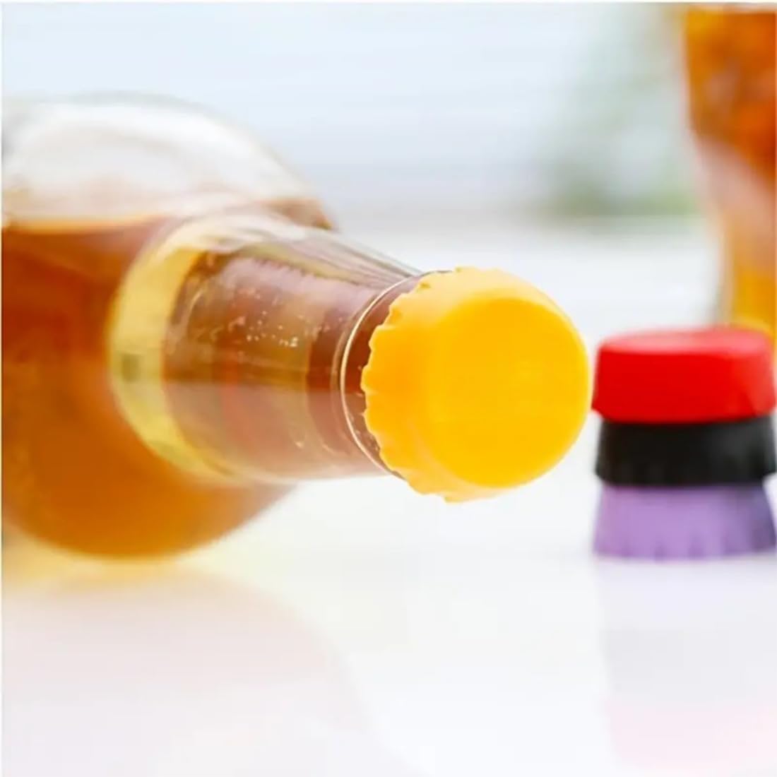 INGJIA 18 stuks flessendoppen, kleurrijke siliconen kroonkurk, biersap, herbruikbare bierflessluiting voor bier, glazen flessen INGJIA 18 stuks flessendoppen, kleurrijke siliconen kroonkurk, biersap, herbruikbare bierflessluiting voor bier, glazen flessen