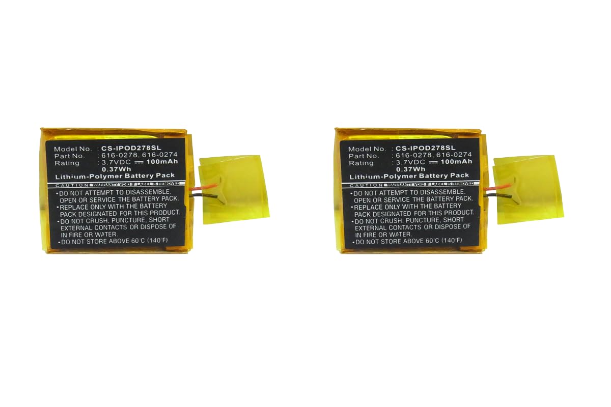 Batterie 100mAh Li-Polymer Pour IPod Shuffle G2 Et G3 - Remplace Les Références 616-0274, 616-0278