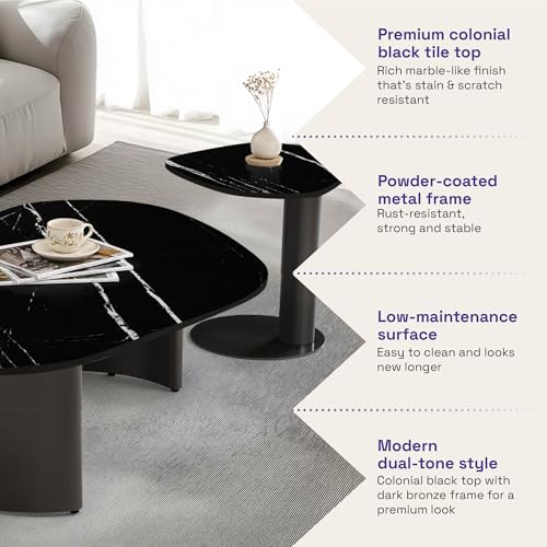 Image of Wakefit Center Table | 1 Yr Warranty | Coffee Table for Living Room Wooden, Tea Table for Living Room Wooden, Sofa Table, Free Installation from Brand, Modern Multi-Functional & Wobble-Free(Mocca)
