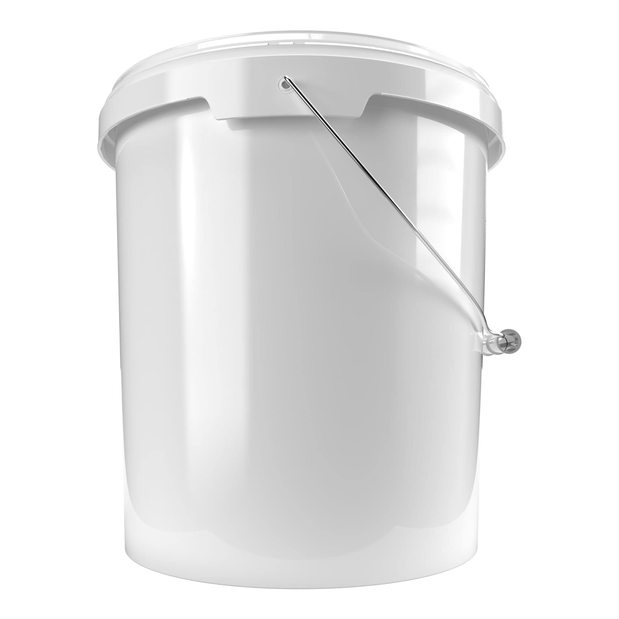 20x Secchio con coperchio da 16 litri bianco - ermetico e stabile per alimenti, secchio vuoto con manico e chiusura in PP, adatto per alimenti, chimica, coloranti, detersivo in polvere, adesivi