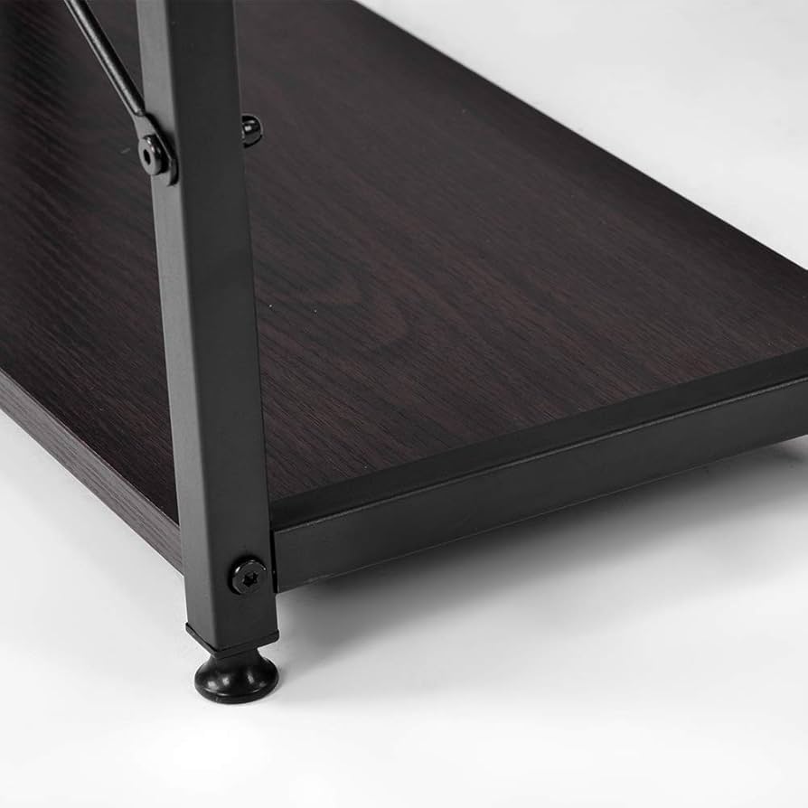 Amazon | パソコンデスク L字 幅120cm 2段ラック付 デスク木製 ミシン