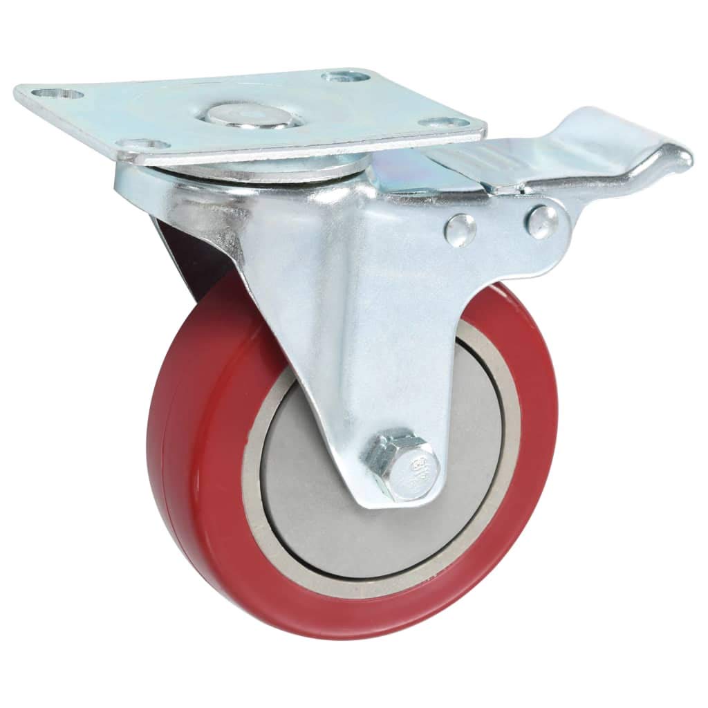 vidaXL 24x Lenkrollen mit Doppelbremsen Laufrollen Schwerlastrollen Transportrollen Möbelrollen Laufrolle Rollen Industrierolle 100mm PVC Eisen
