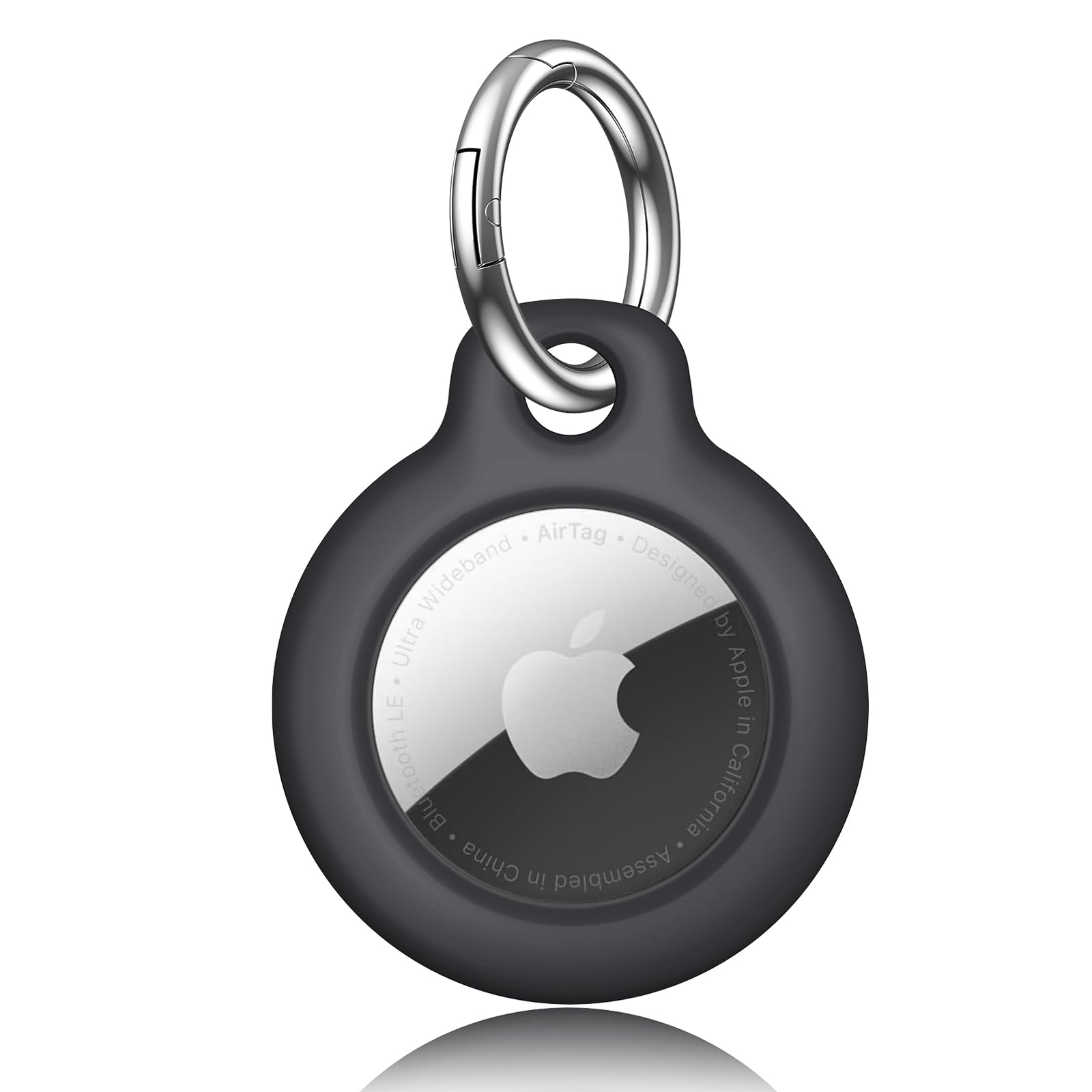Meliya Portachiavi per Apple Airtag, Custodia in Plastica, Portatile, Cover Protettiva per Zaini e Animali Domestici, AirTag Non è Incluso (Nero)