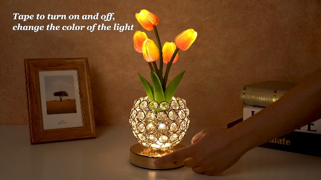 Image of 4000mAh Rechargeable Tulip Lamp, Cordless Bedside Nightstand Light | Long-Lasting Battery Life, 3-Color Stepless Dimming Touch Control, Unique Gifts for Women, Aesthetic Home Decor