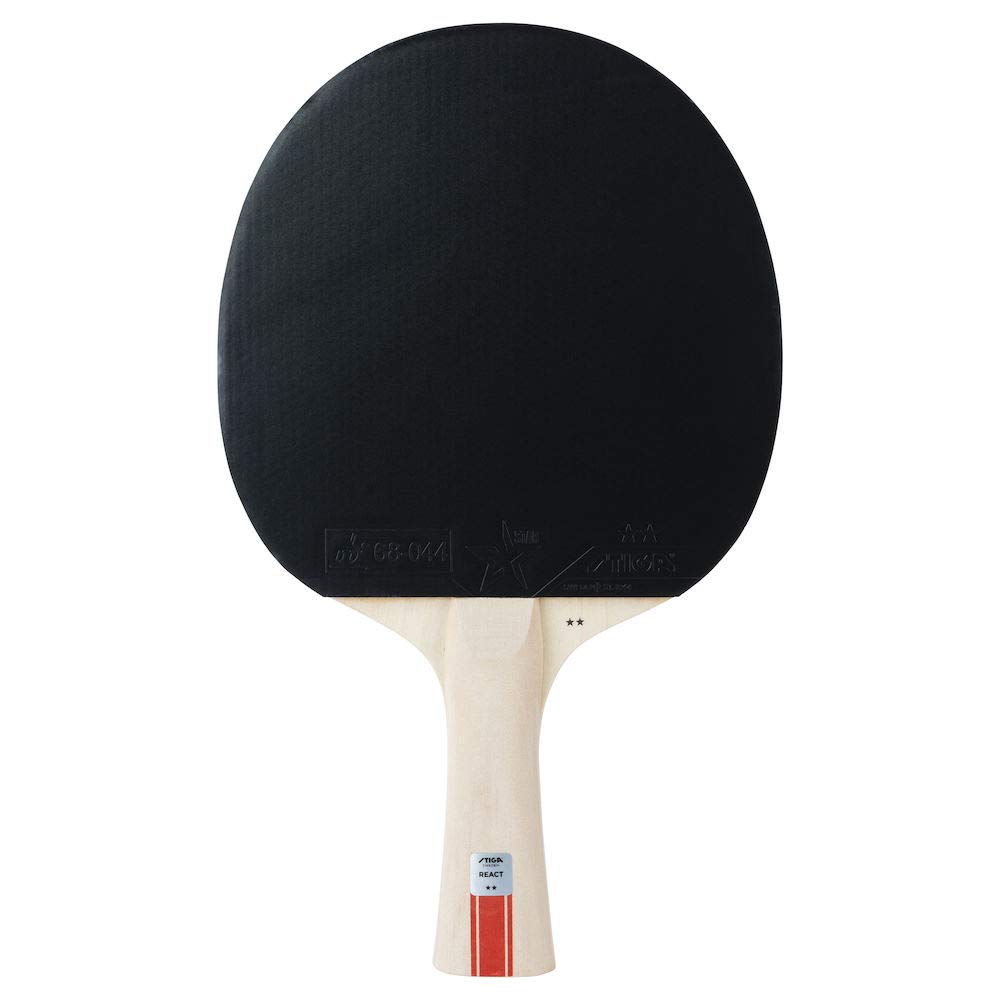 STIGA React 2-Star Pala de Ping Pong, Negro/Rojo