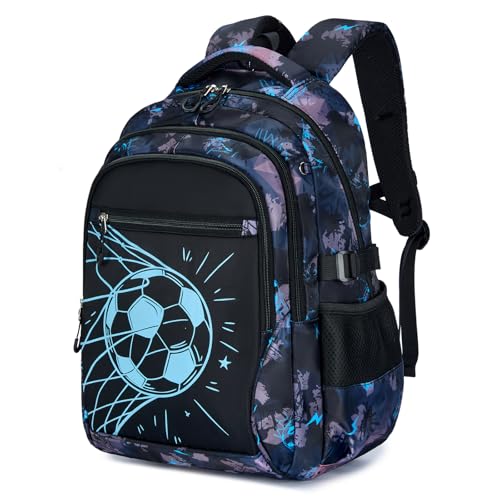 Amythe Mochila Escolar Niños - Mochila Colegio Chicos Luminosa Nocturna para portátil 15.6”, Ergonomica, Impermeable, Gran Mochilas para Adolescentes Vuelta al Cole, Negro