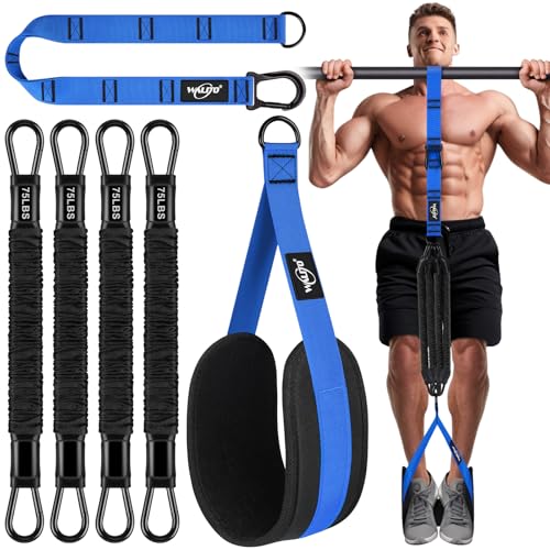Pull Up Assistance Bands Set, Heavy Duty Adjustable Pull Up Assist Band with Feet Rest, Strength...