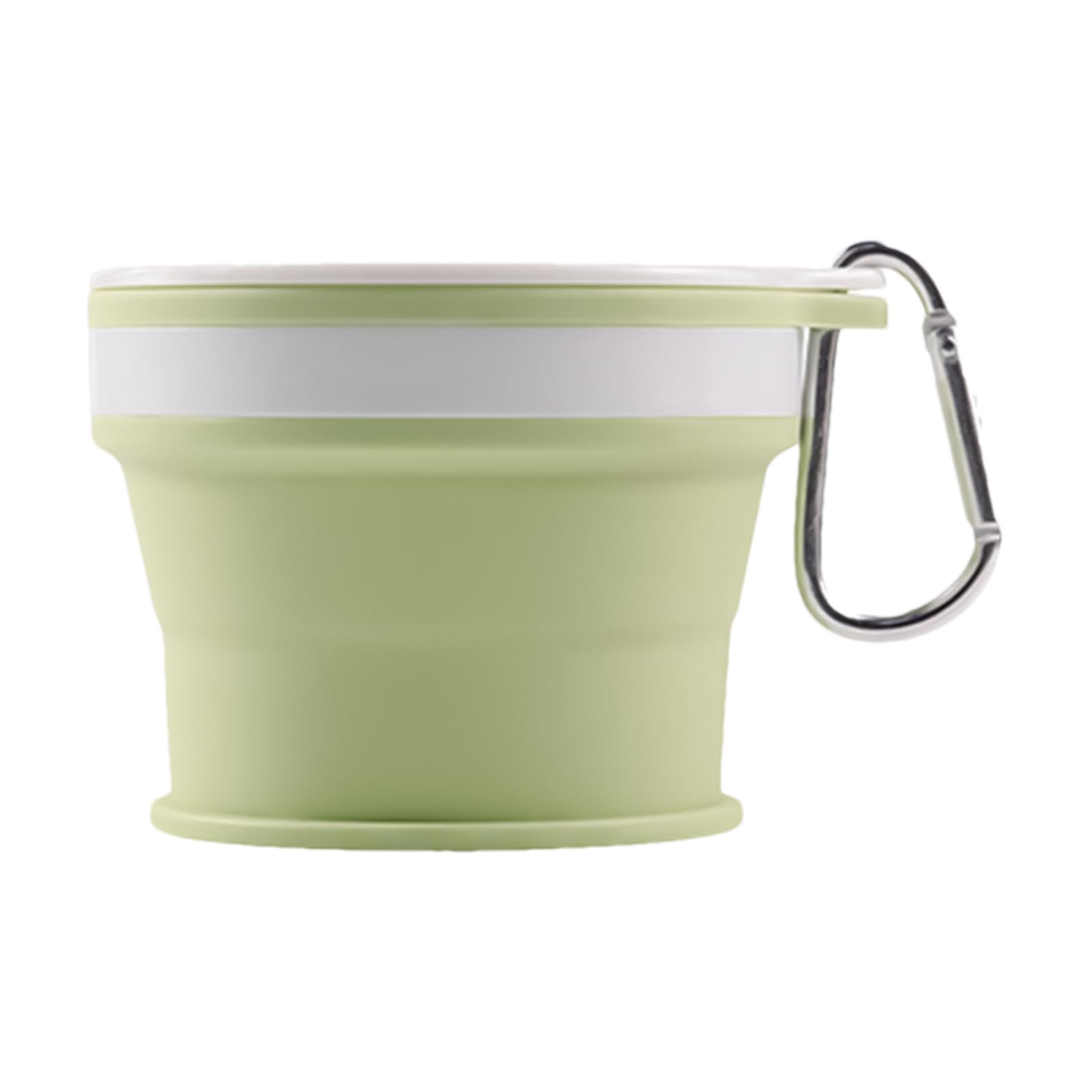 Foldable Silicone Mug – Compact Reusable Expandable Cup, 3.54x3.54x1.06 inches Portable Leak Resistant Drinking Cup with Carabiner Hook | Travel Camping Hiking Hydration Gear